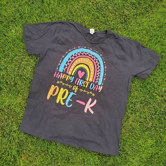Happy First Day of Pre-K 100% Cotton T-Shirt Women's Plus Size 2XL EUC - Picture 2 of 9
